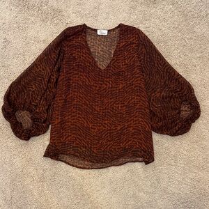 Charisma Brown Sheer Blouse